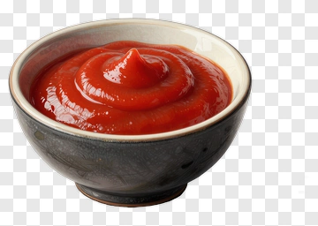 Red Ketchup In A Ceramic Bowl PNG