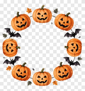 Halloween Jack-o-Lantern Circle PNG