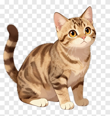 Cute Tabby Kitten Sitting PNG