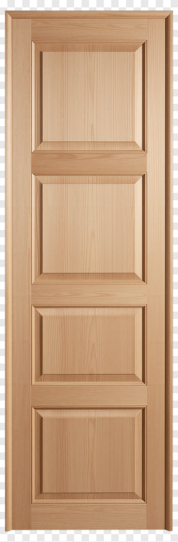 Wooden Door With Four Panels PNG