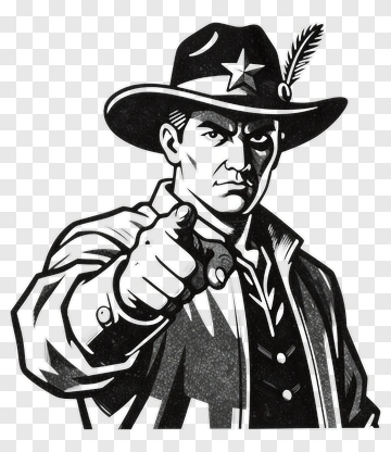 Sheriff Pointing Forward PNG