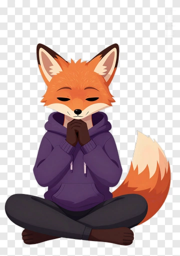 Fox In Meditation Pose PNG