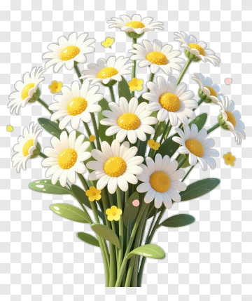 Bouquet Of White Daisy Flowers PNG