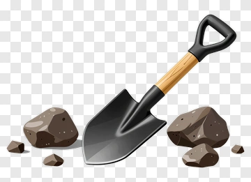 Shovel And Rocks PNG