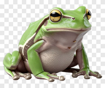 Green Frog With Yellow Eyes PNG
