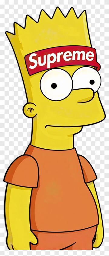 Bart Simpson With Supreme Logo PNG