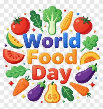 World Food Day With Colorful Vegetables And Fruits PNG