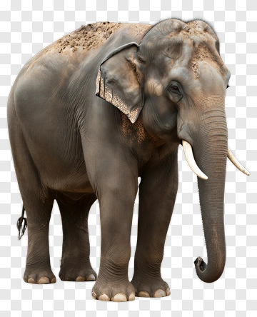 Elephant With Dirt On Back PNG