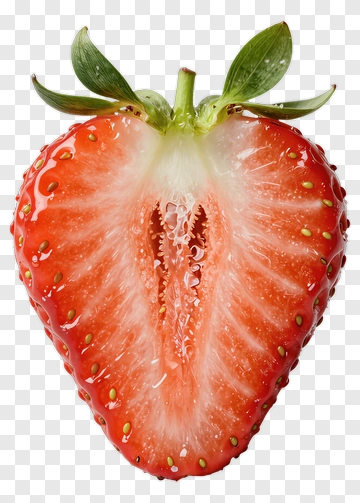 Fresh Cut Strawberry PNG
