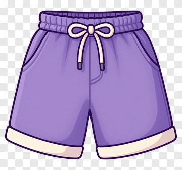 Purple Shorts With White Drawstring PNG