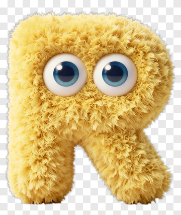 Fluffy Yellow Monster With Big Eyes PNG