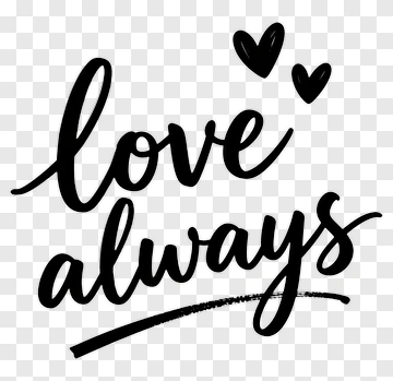 Love Always Handwritten Phrase PNG