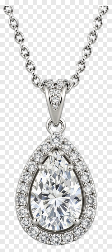 Pear Shaped Diamond Pendant PNG