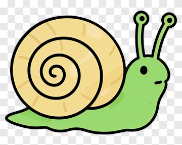 Cute Green Snail PNG