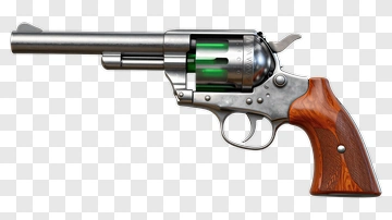 Revolver With Wooden Grip PNG