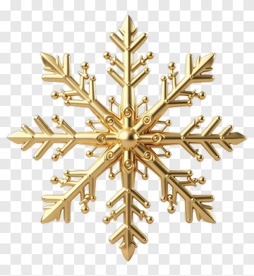Golden Snowflake Ornament PNG