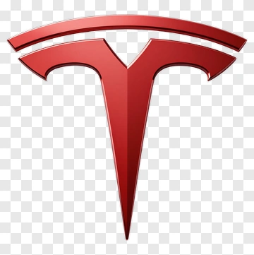 Tesla Logo In Red 3D Style PNG