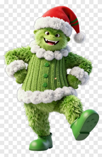 Grinch In Christmas Outfit PNG