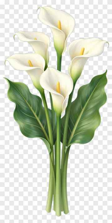 Elegant Calla Lily Bouquet PNG