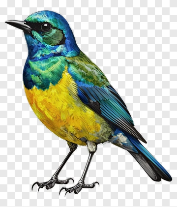 Colorful Bird Illustration PNG