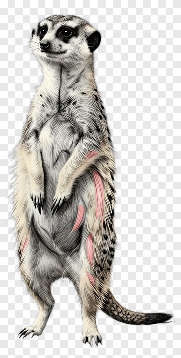 Meerkat With Muscle Anatomy Highlighted PNG