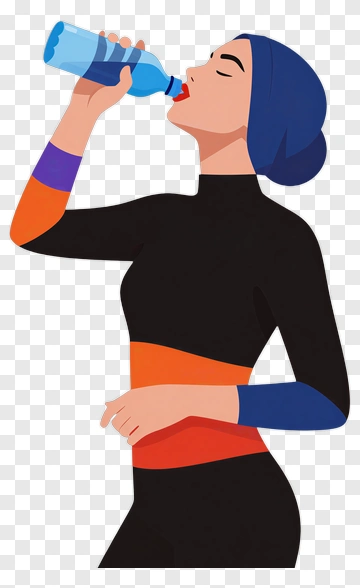 Woman Drinking Water From A Bottle PNG