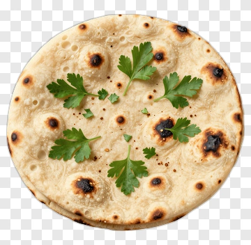 Freshly Baked Flatbread With Parsley PNG
