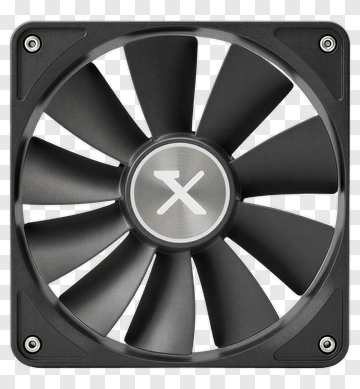 Black Computer Fan With Center Logo PNG