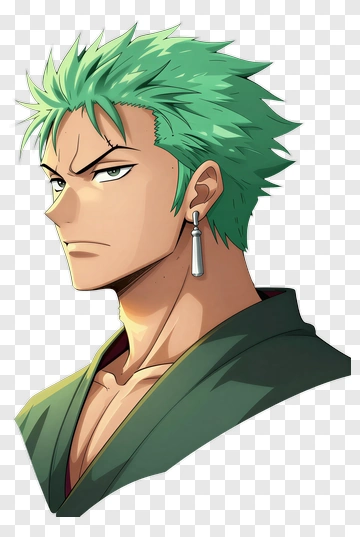 Roronoa Zoro Anime Character Portrait PNG