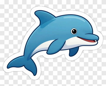 Cute Blue Dolphin PNG