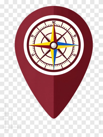 Red Map Pin With Compass PNG