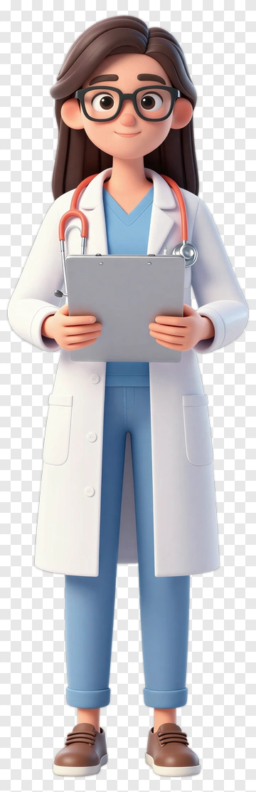 Cartoon Doctor Holding Clipboard PNG