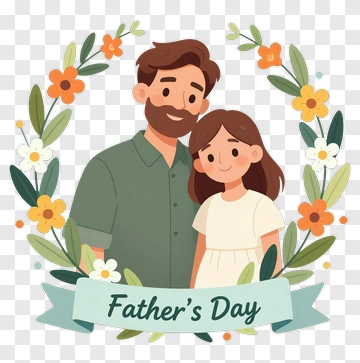 Father's Day With Father And Daughter PNG
