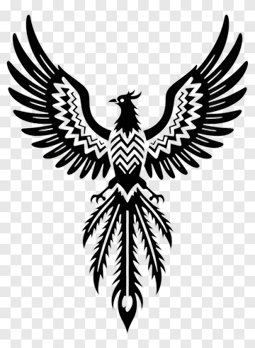 Black And White Phoenix PNG