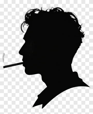 Silhouette Of A Man Smoking PNG