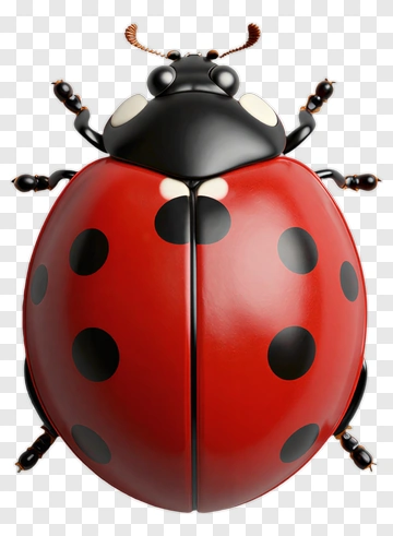 Red Ladybug With Black Spots PNG