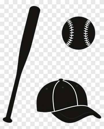 Baseball Bat Baseball And Cap PNG