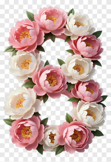 Floral Letter O Wreath PNG