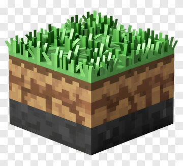 Pixel Grass Block With Soil Layers PNG