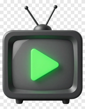 Retro Television With Green Play Button PNG