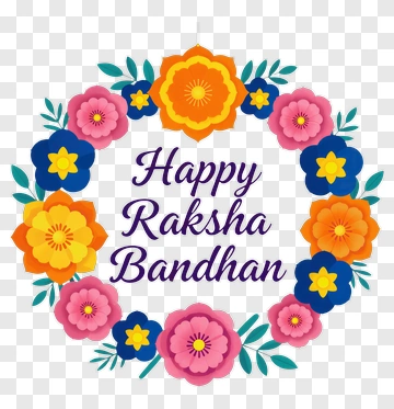Happy Raksha Bandhan Flower Wreath PNG
