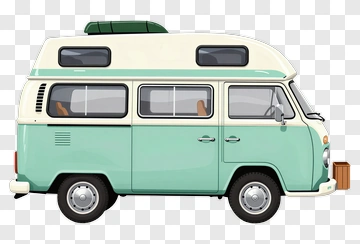 Classic Mint Green Campervan PNG
