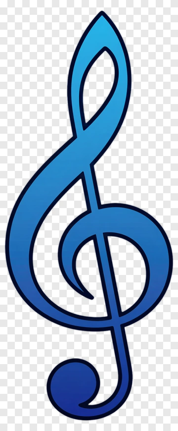 Blue Treble Clef PNG