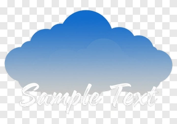 Blue Gradient Cloud With Sample Text PNG