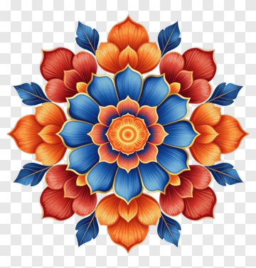 Symmetrical Flower Mandala PNG