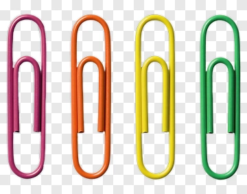 Four Colorful Paperclips PNG