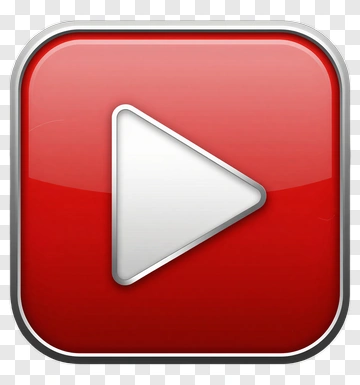 Red Play Button With Silver Border PNG