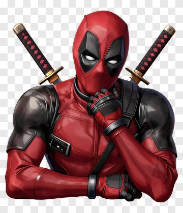 Deadpool With Swords PNG