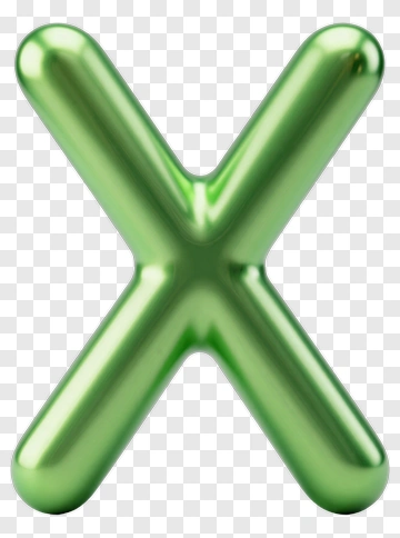 Green 3D X Symbol PNG