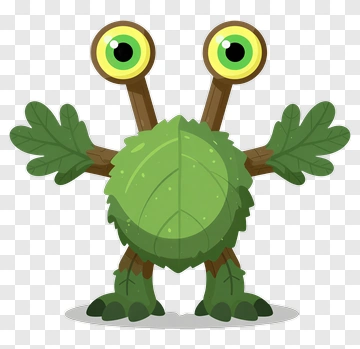 Leaf Monster With Big Eyes PNG